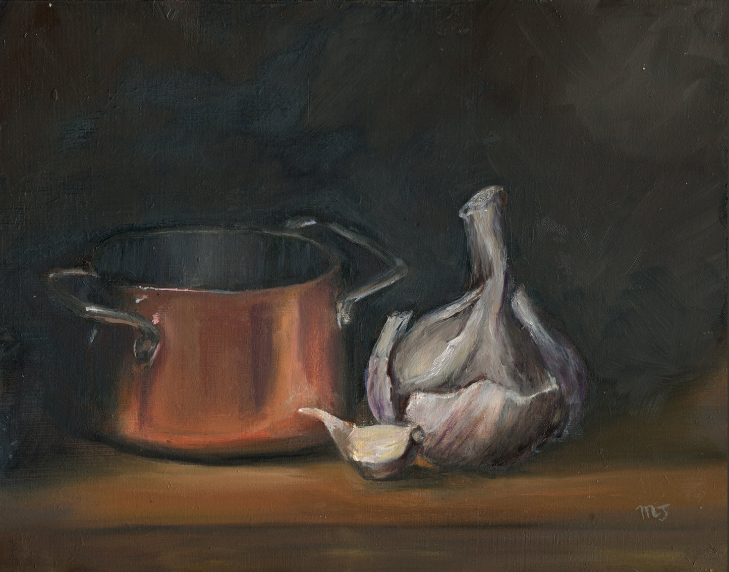 Provence Copper Pot with Garlic