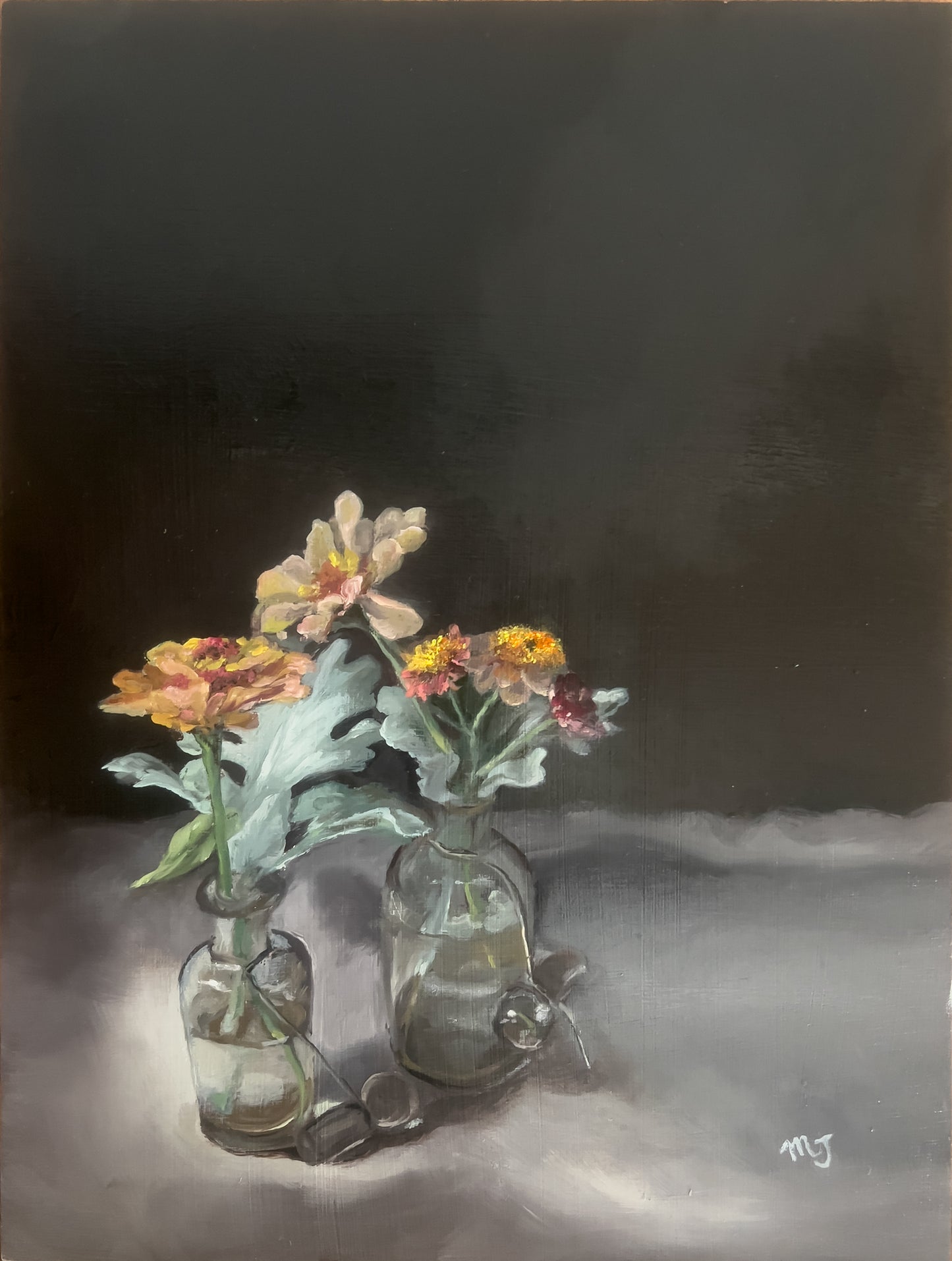 Vintage Apothecary Bottles with Flowers