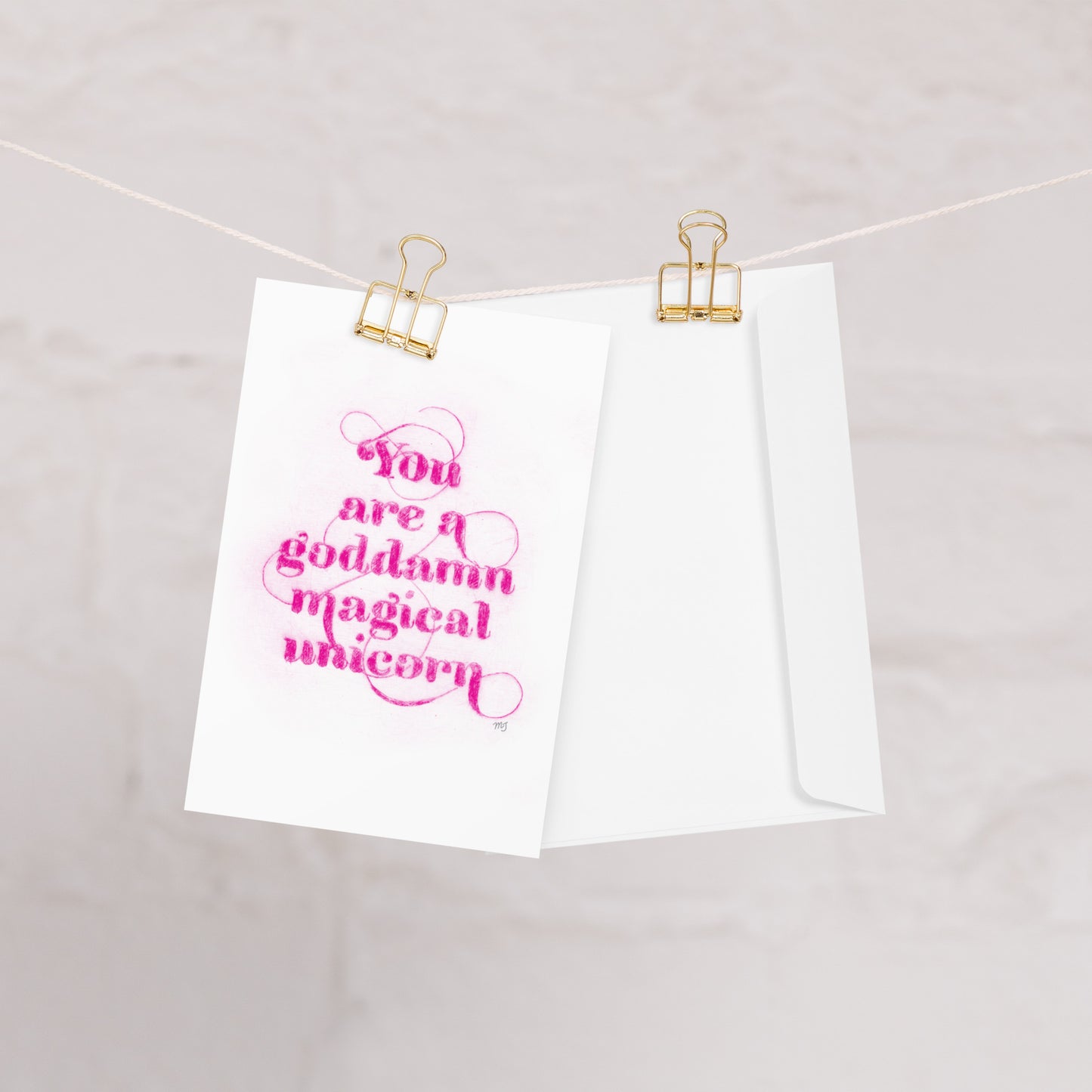 Magical Unicorn Pink Greeting card