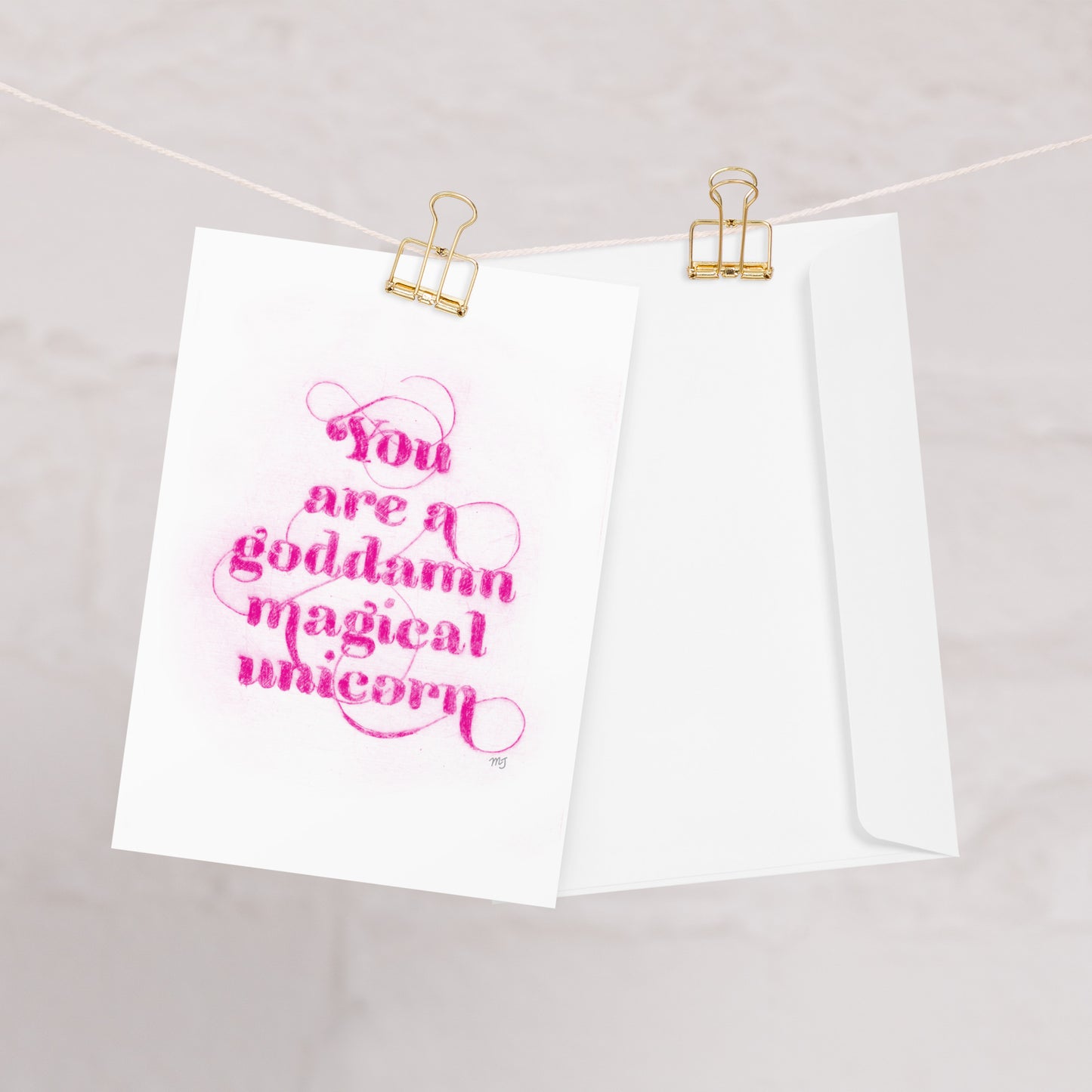 Magical Unicorn Pink Greeting card