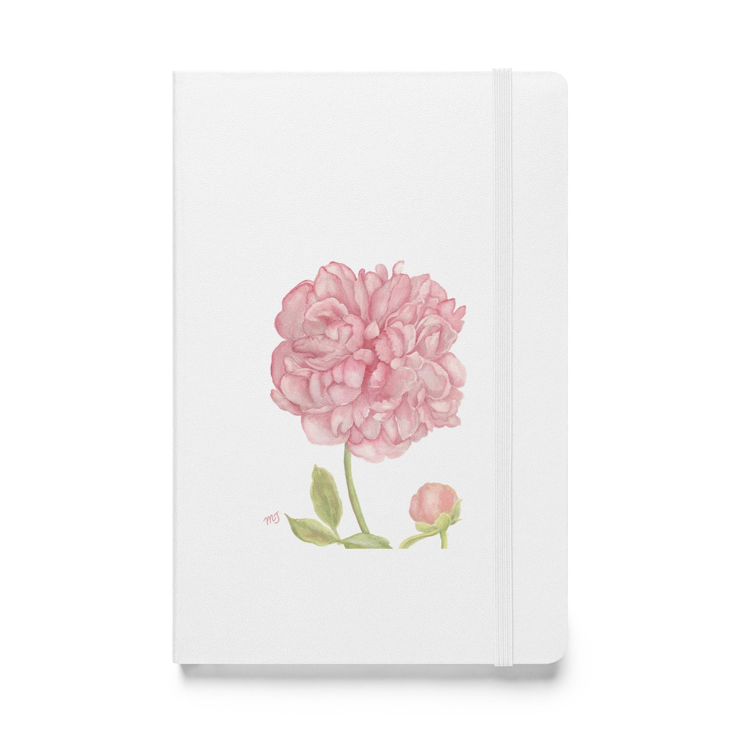 Peony watercolor - Hardcover bound notebook