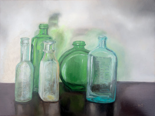 Blue and Green Vintage Bottle