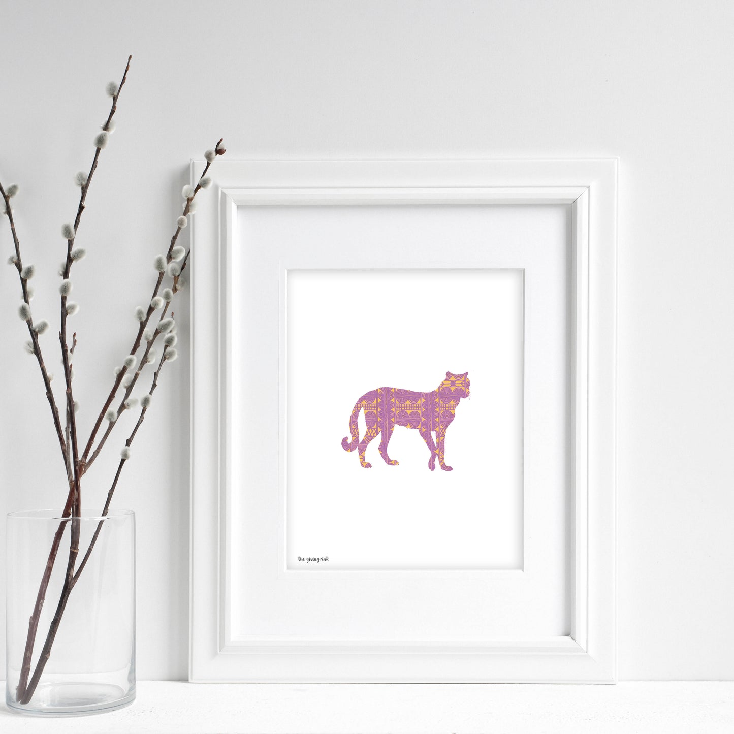 Afican Cheetah Silhouette - Giclée Print