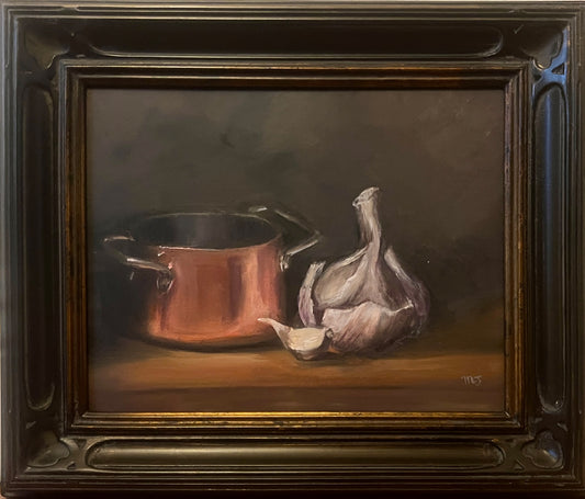 Provence Copper Pot with Garlic