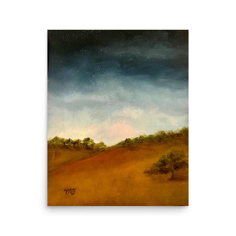 Sky, Hills and Oaks VI Art Print