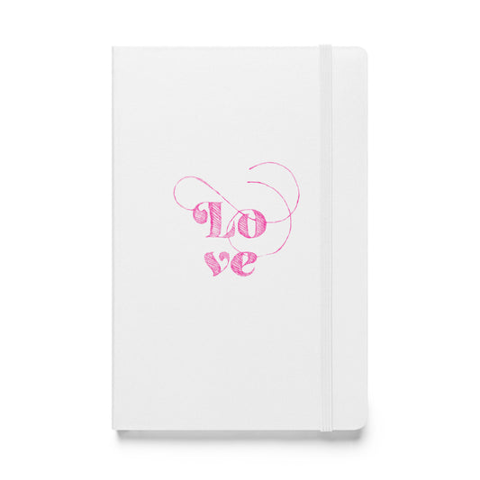 Love etching in pink Hardcover bound notebook
