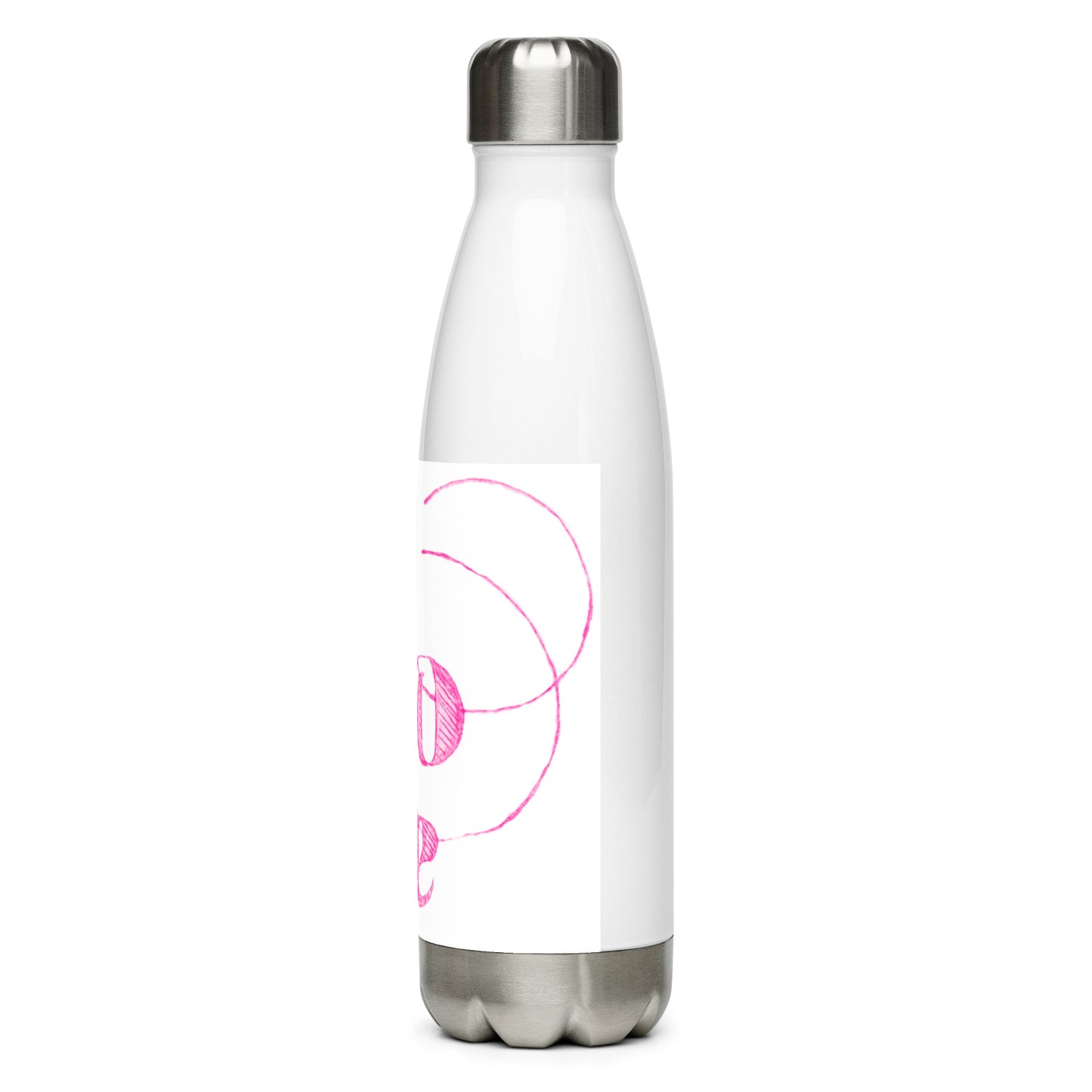 Love etching in Pink Stainless steel water bottle